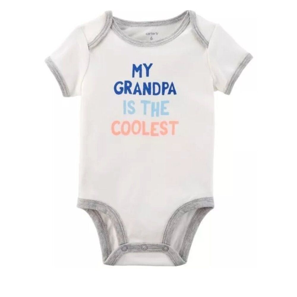 MSRP $12 NWT Carter's Baby Unisex Bodysuit ~"My Grandpa is the Coolest"